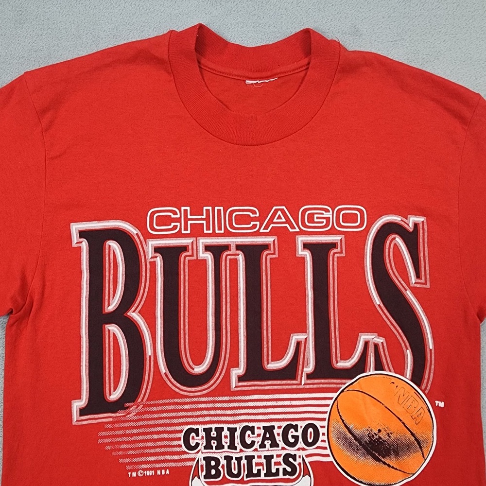 Vintage 1991 Chicago Bulls Shirt Mens S Red NBA Basketball Graphic Single Stitch - Picture 2 of 9